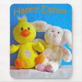 Happy Easter Chick + Bunny Muismat