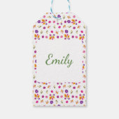 Happy Easter chick, egg, grape hyacinth pattern Cadeaulabel (Achterkant)