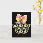 Happy Easter Chick Happy Easter Day Coquette Bow Kaart (Gele Bloem)