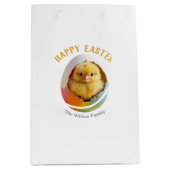 Happy Easter Chick Hatching uit kleurrijk ei Medium Cadeauzakje (Voorkant)