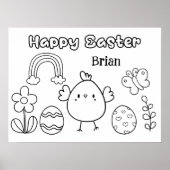 Happy Easter Chick Kinder persoonlijke kleuren Poster (Voorkant)