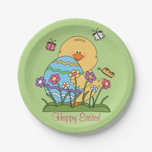 Happy Easter Chick Paper-Bord Papieren Bordje (Voorkant)