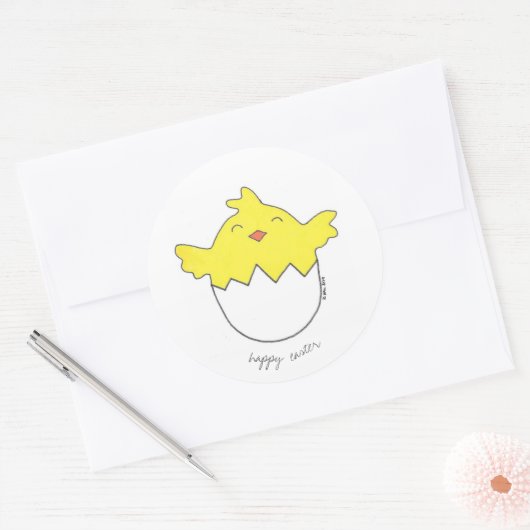 Happy Easter Chick Sticker (Envelop)