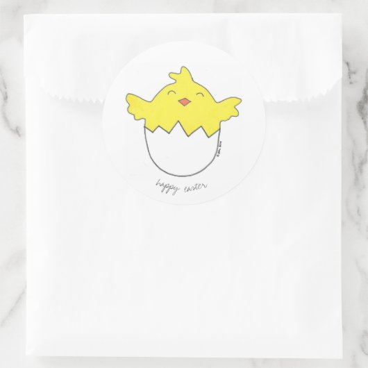 Happy Easter Chick Sticker