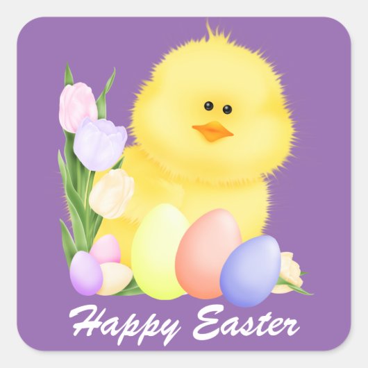 Happy Easter chick Vakantie sticker (Voorkant)