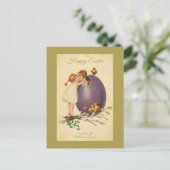 Happy Easter  Chicken Egg Boy Girl Custom Feestdagenkaart (Staand voorkant)