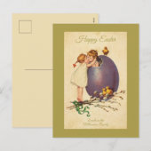 Happy Easter  Chicken Egg Boy Girl Custom Feestdagenkaart (Voorkant / Achterkant)