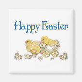 Happy Easter Chicks and Daisies Art Magneet (Voorkant)