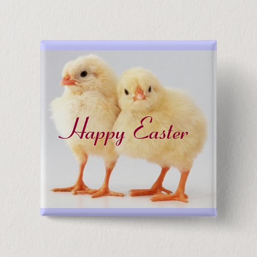 Happy Easter Chicks Button Pin (Voorkant)