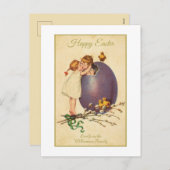 Happy Easter  Chicks Egg Boy Girl Feestdagenkaart (Voorkant / Achterkant)