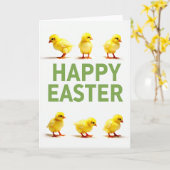 Happy Easter Chicks Photo Card Kaart (Gele Bloem)