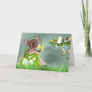 Happy Easter Chihuahua Puppy Feestdagen Kaart