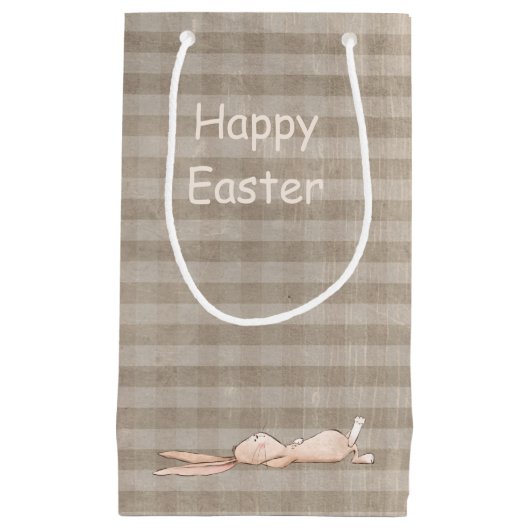 Happy Easter Chill Bunny Rabbit Gingham Klein Cadeauzakje (Voorkant)