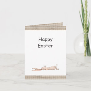 Happy Easter Chill Bunny Rabbit Gingham Pasen Kaart
