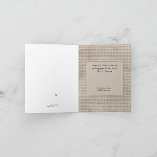 Happy Easter Chill Bunny Rabbit Gingham Pasen Kaart (Binnen)