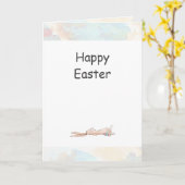 Happy Easter Chill Bunny Rabbit Waterverf Pasen Kaart (Gele Bloem)