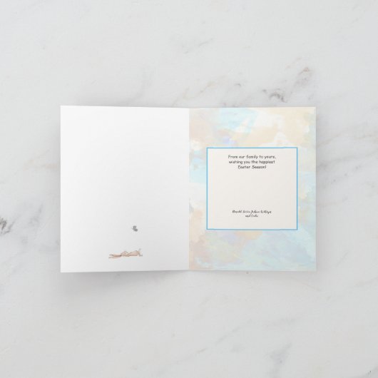 Happy Easter Chill Bunny Rabbit Waterverf Pasen Kaart (Binnen)