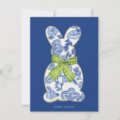 Happy Easter Chinoiserie Bunny Cookie Feestdagenkaart (Voorkant)