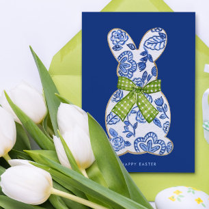 Happy Easter Chinoiserie Bunny Cookie Feestdagenkaart