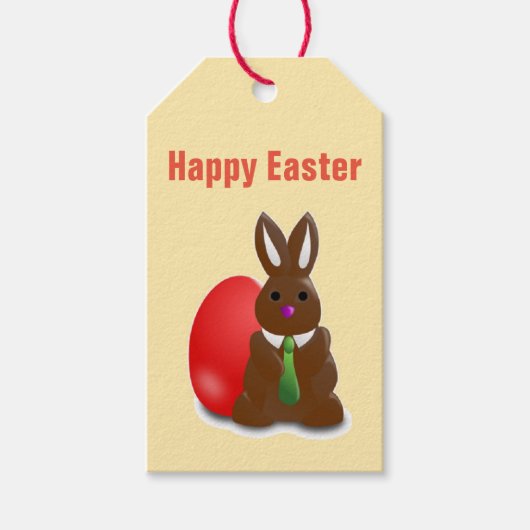 Happy easter-chocolademonnetje cadeaulabel (Voorkant)