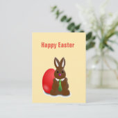 Happy easter-chocolademonnetje feestdagenkaart (Staand voorkant)