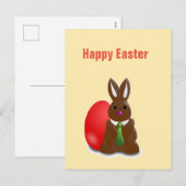 Happy easter-chocolademonnetje feestdagenkaart (Voorkant / Achterkant)