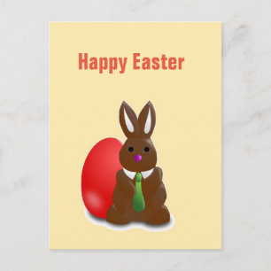 Happy easter-chocolademonnetje feestdagenkaart