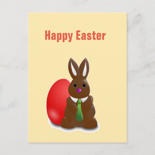 Happy easter-chocolademonnetje feestdagenkaart (Voorkant)