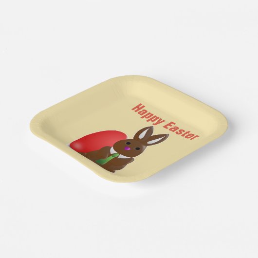 Happy easter-chocolademonnetje papieren bordje (Gebogen)