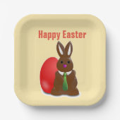 Happy easter-chocolademonnetje papieren bordje (Voorkant)