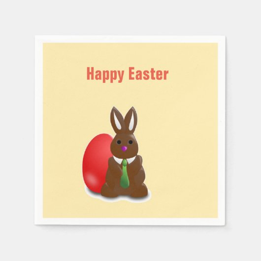 Happy easter-chocolademonnetje servet (Voorkant)