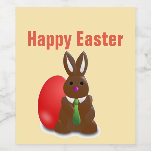 Happy easter-chocolademonnetje wijn etiket (Enkel label)