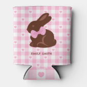 Happy Easter Chocolate Bunny Pink Foam Koelbox Blikjeskoeler (Voorkant)