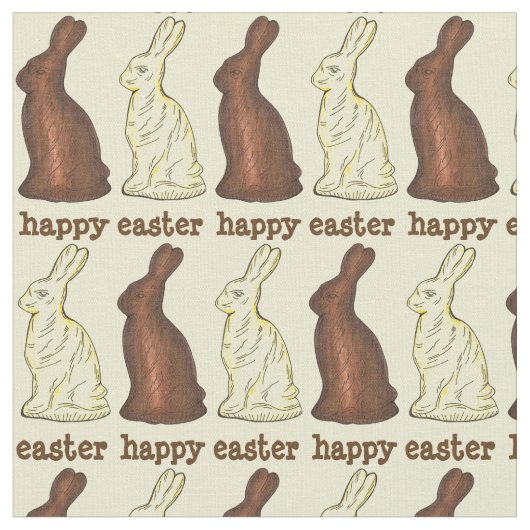 Happy Easter Chocolate Bunny Rabbit Ears Bunnies Stof (Close Up)