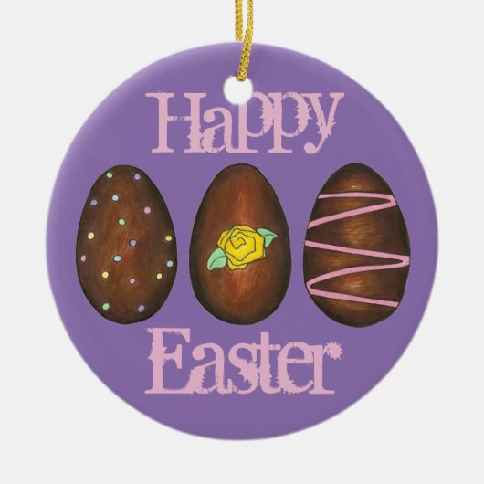 Happy Easter Chocolate Cream Egg Ornament (Voorkant)