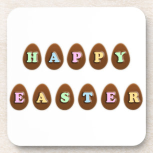 Happy Easter Chocolate Eggs Bier Onderzetter