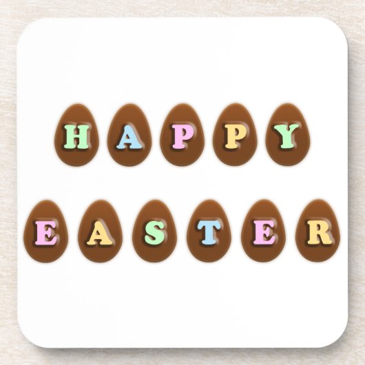 Happy Easter Chocolate Eggs Bier Onderzetter (Voorkant)