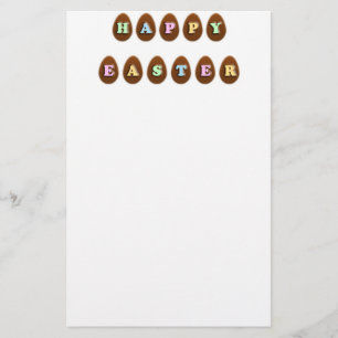 Happy Easter Chocolate Eggs Briefpapier