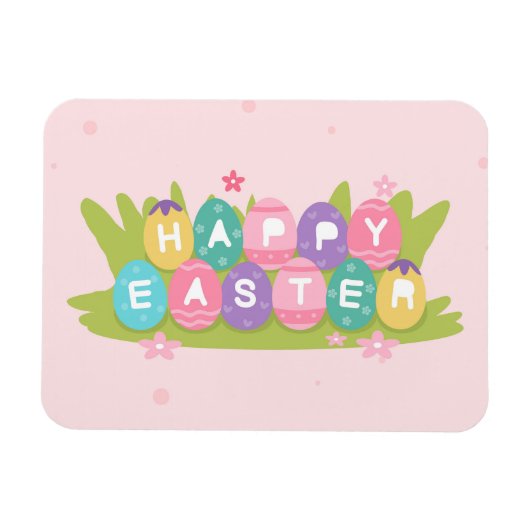 Happy Easter Chocolate Eggs-Kaart Magneet (Horizontaal)