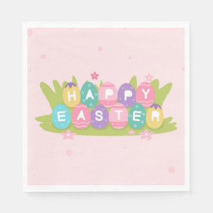 Happy Easter Chocolate Eggs-Kaart Servet