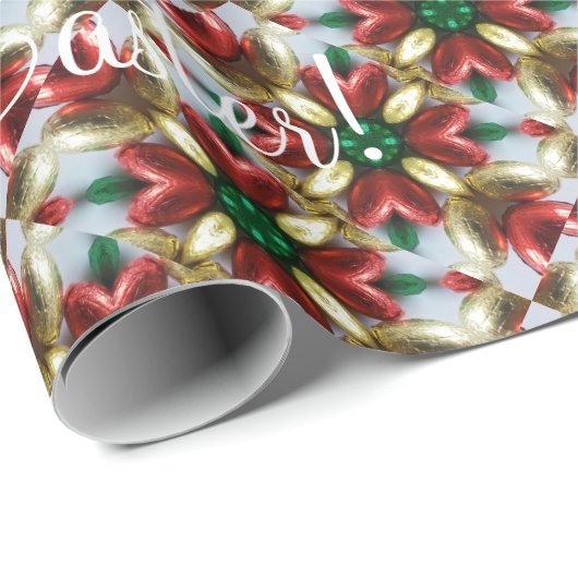 Happy Easter Chocolate Eggs Kaleidoscope Flower Cadeaupapier (Rol Hoek)