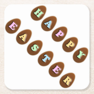 Happy Easter Chocolate Eggs Kartonnen Onderzetters