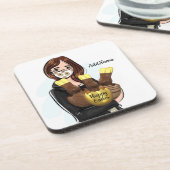 Happy Easter Chocolate Eggs Naam toevoegen Bier Onderzetter (Linkerzijde)