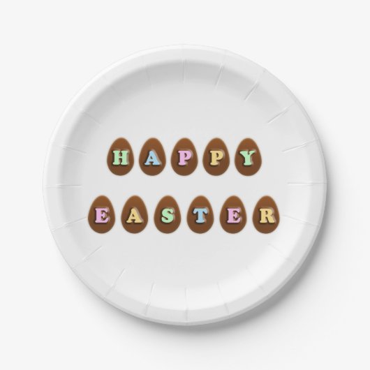 Happy Easter Chocolate Eggs Papieren Bordje (Voorkant)