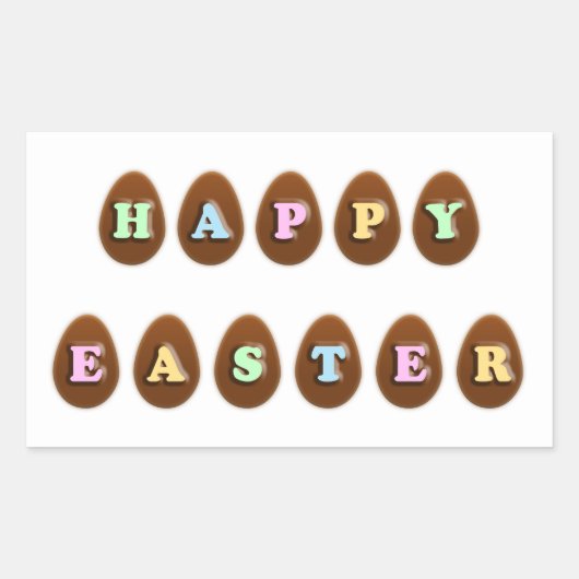 Happy Easter Chocolate Eggs Rechthoekige Sticker (Voorkant)