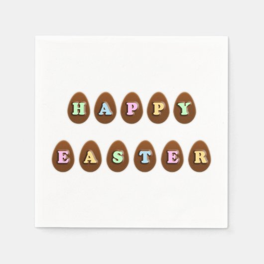 Happy Easter Chocolate Eggs Servet (Voorkant)
