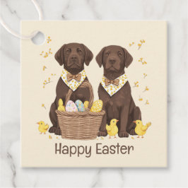 Happy Easter Chocolate Labrador Retriever Honden Bedankjes Labels