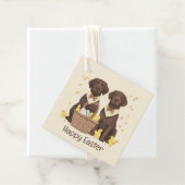 Happy Easter Chocolate Labrador Retriever Honden Bedankjes Labels (In situ)