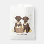 Happy Easter Chocolate Labrador Retriever Honden Bedankzakje (Voorkant)