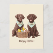 Happy Easter Chocolate Labrador Retriever Honden Briefkaart (Voorkant)